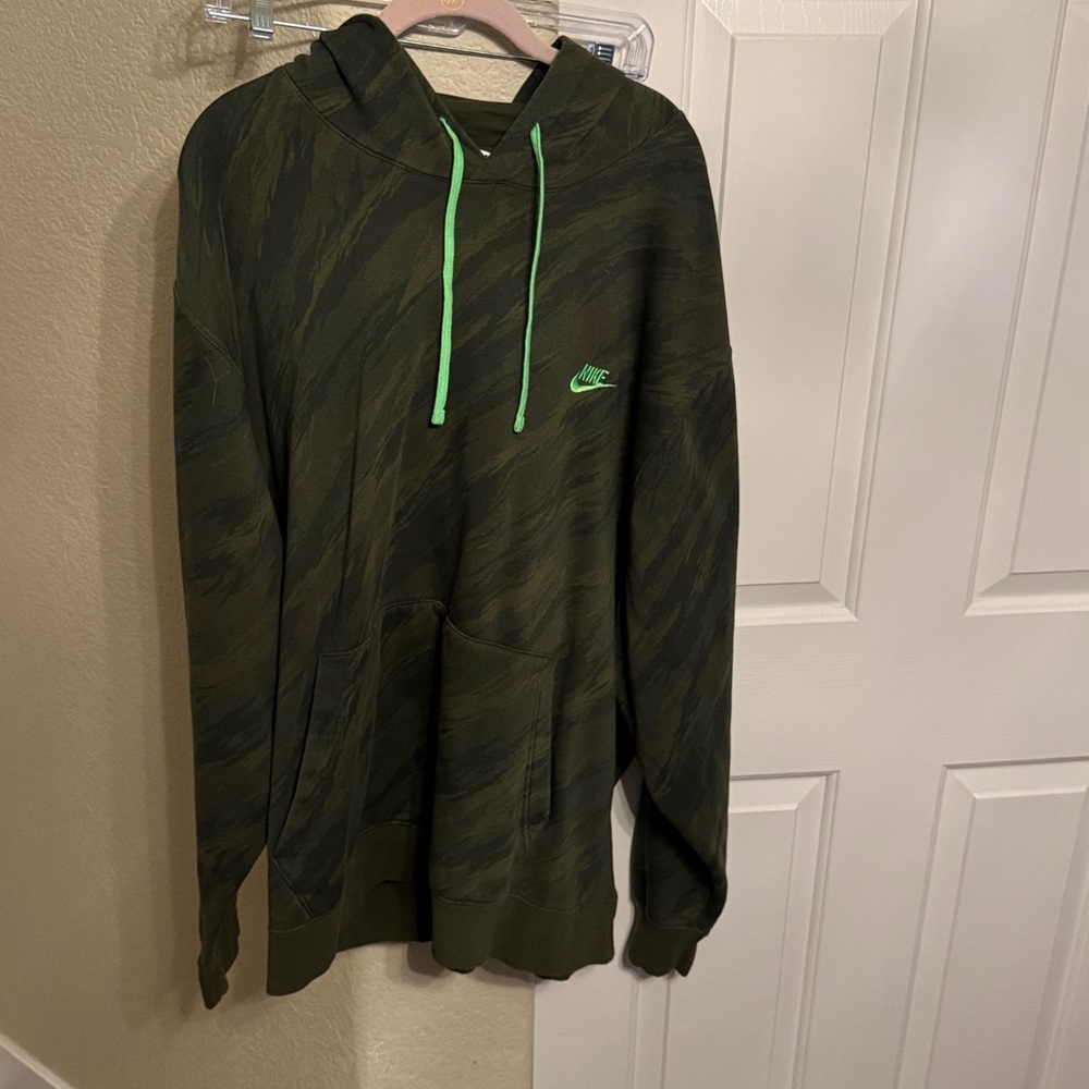 Nike Olive Camouflage Hoodie with Neon Accents 4XL